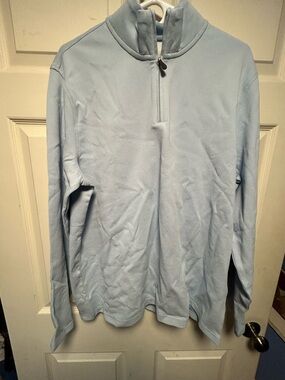 Jos A Bank Men's Light Blue Quarter-Zip Pullover Sweater